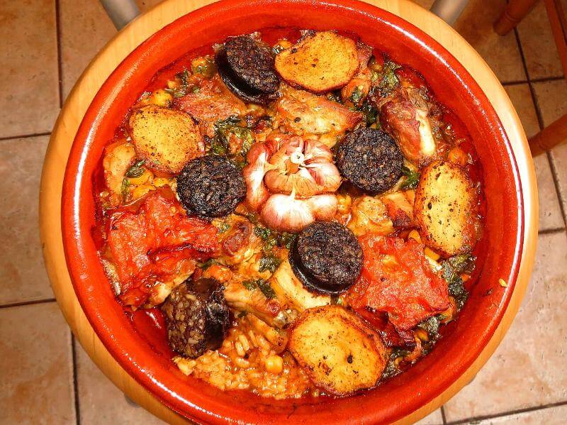 Arroz al horno con morcilla