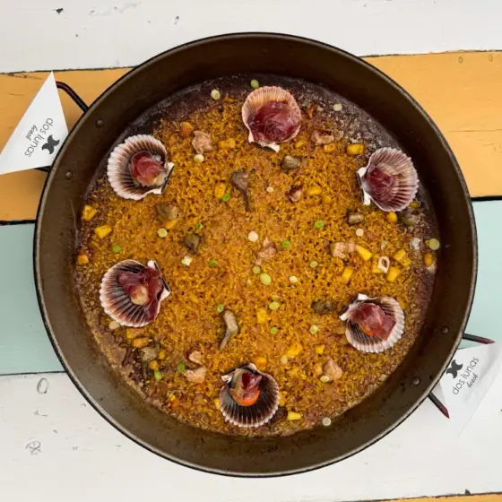 Arroz de vieiras con foie