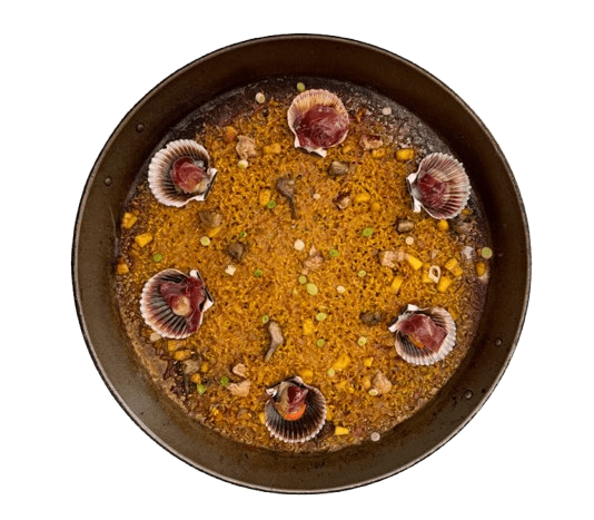 Arroz de vieiras con foie