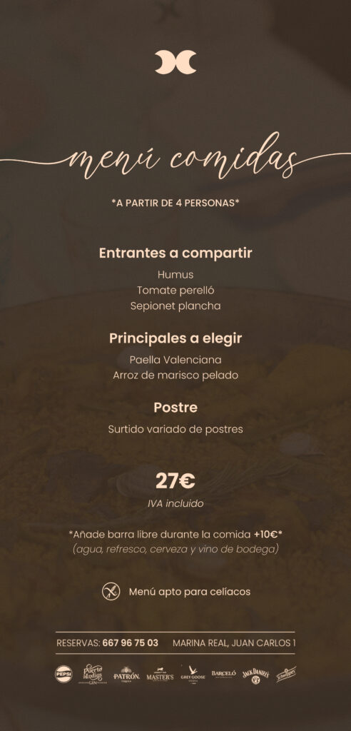 Menú comidas apto para celíacos 1- Arrocería Dos Lunas